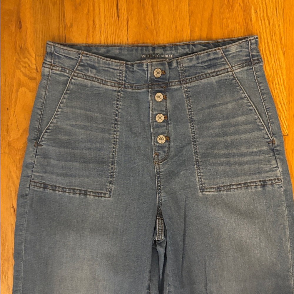 Chico's Wide-Leg Ankle Jeans in Light Medium Blue - Picture 2 of 5